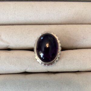 Sophisticated Silver and Purple Gemstone Ring